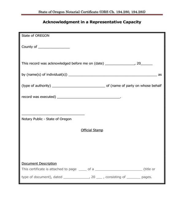 representative capacity notary acknowledgment form