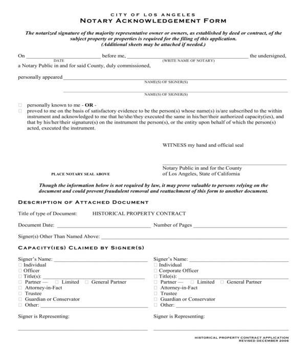 simple notary acknowledgment form