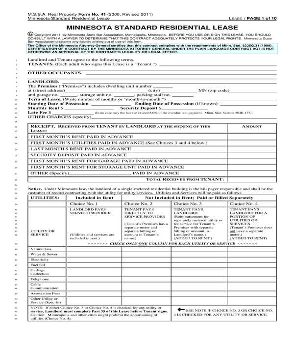 free 5 standard residential lease agreement forms in pdf ms word
