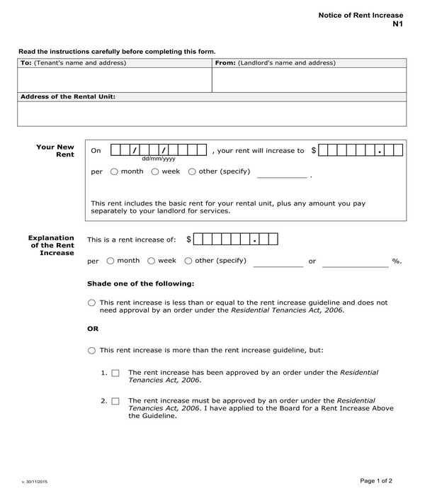 FREE 9 Notice Of Rent Increase Forms In PDF MS Word Excel