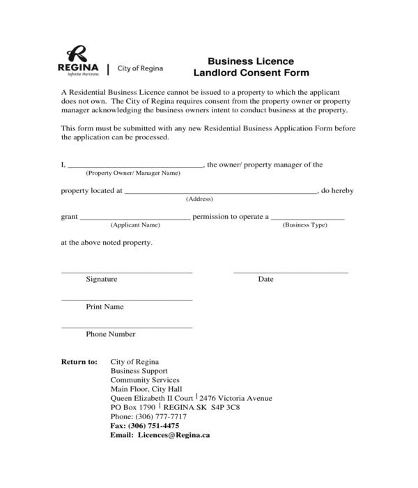 Free 10 Landlord Consent Forms In Pdf Ms Word 1360