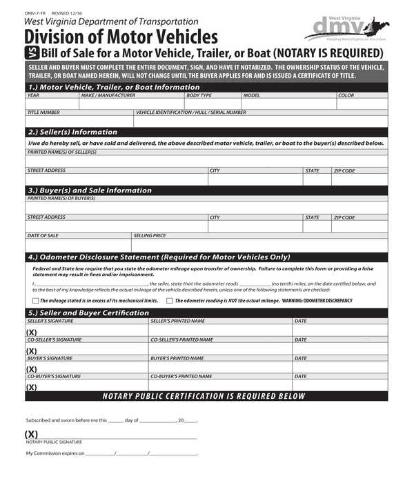 Free 6 Trailer Bill Of Sale Form Samples In Pdf