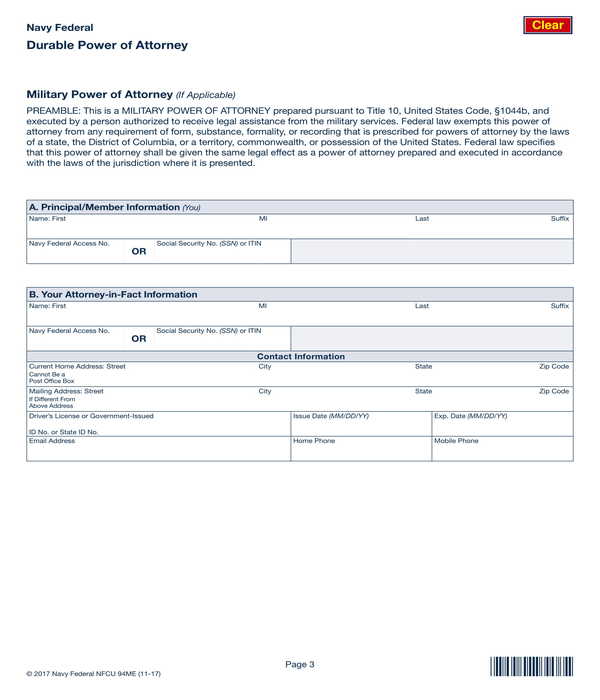 FREE 8+ Durable Power of Attorney Forms in PDF | MS Word | Excel