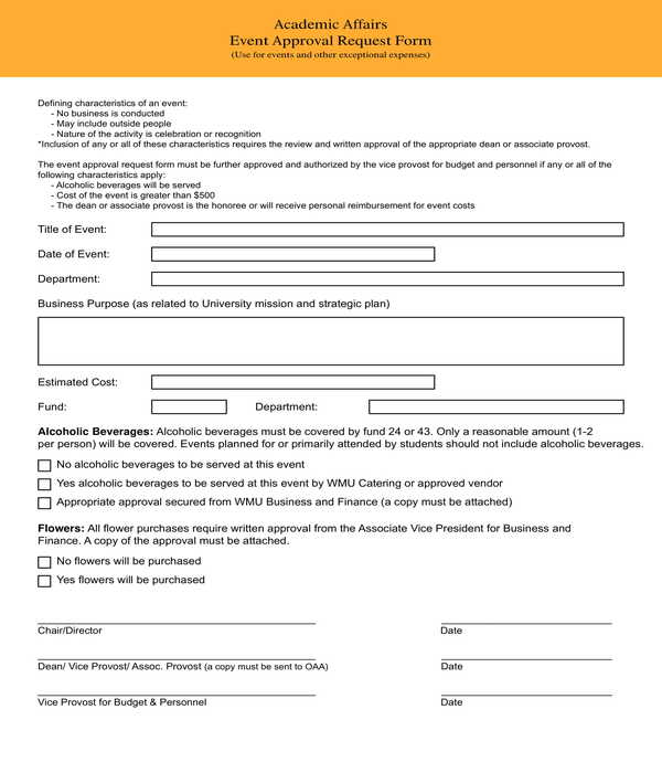 event approval request form