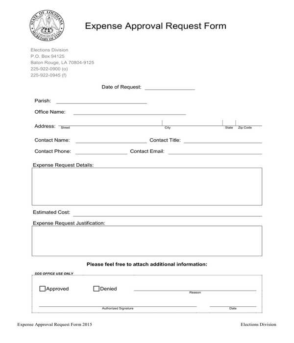 Approval Form Template 5278