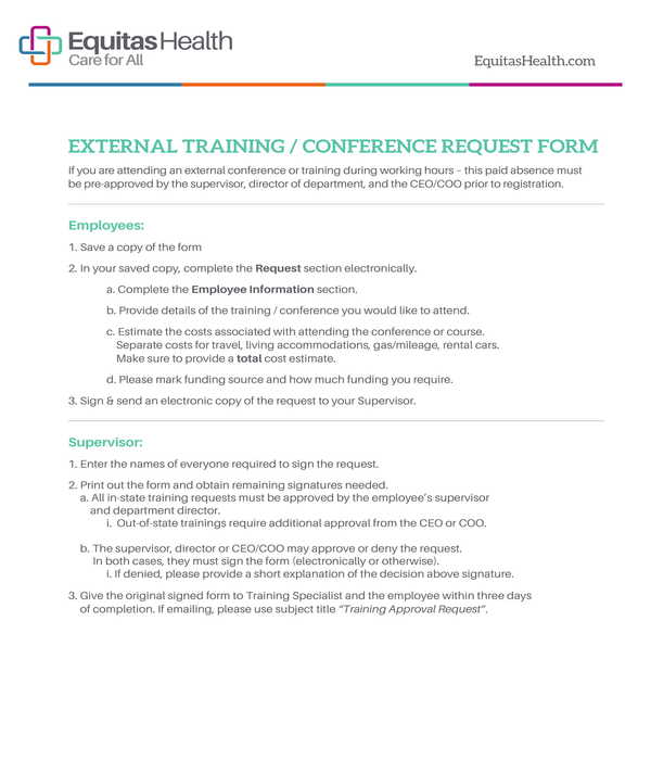 external training conference request form