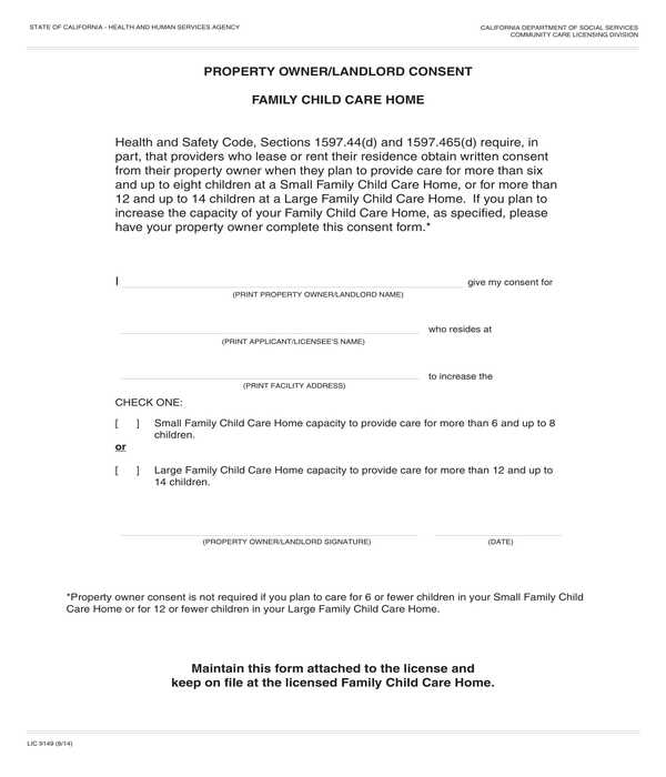 Free 10 Landlord Consent Forms In Pdf Ms Word 9792