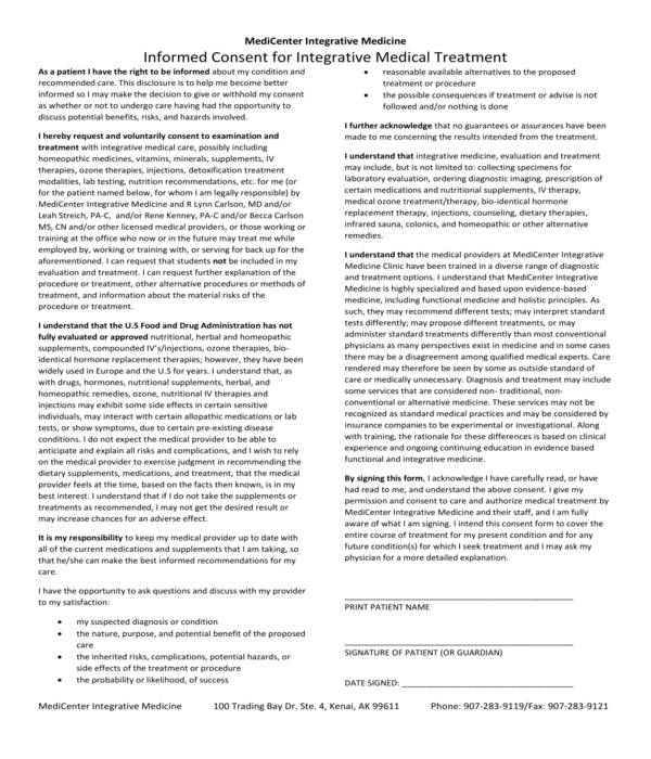 informed consent to treatment form