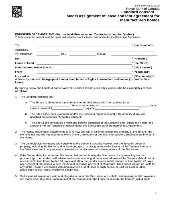 landlord consent form in doc