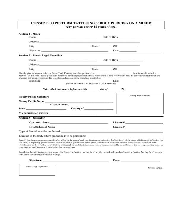 FREE 12+ Tattoo Consent Forms in PDF