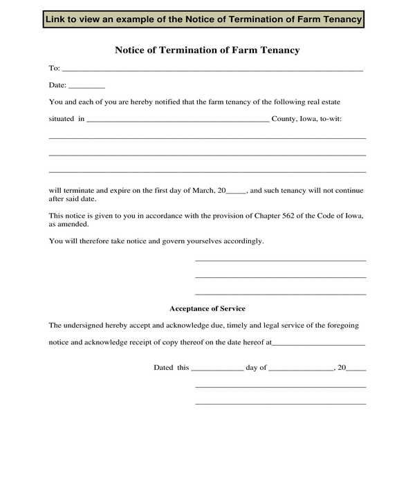 notice of termination of farm tenancy form