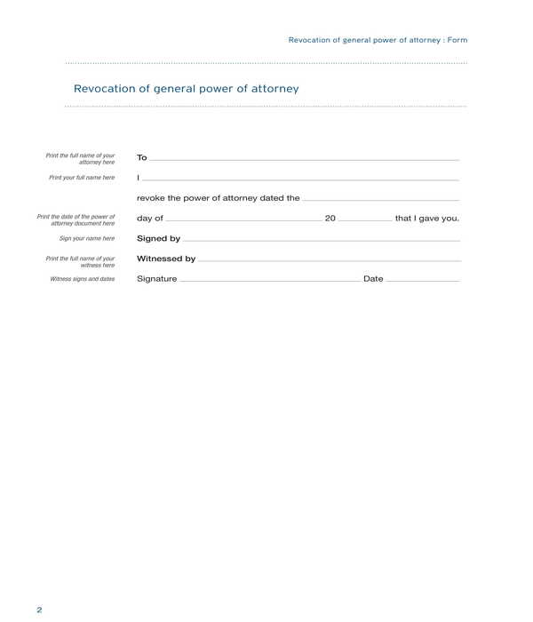 revocation of general power of attorney form