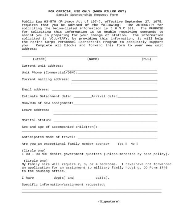 sponsorship request form in doc