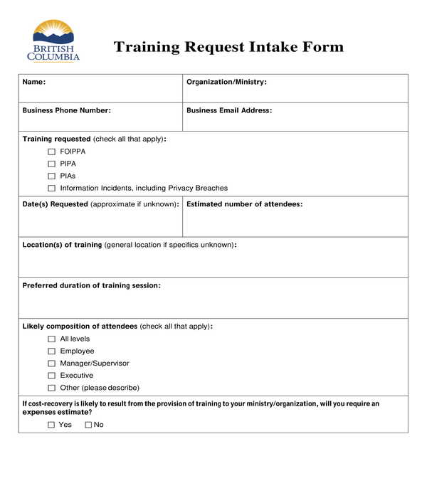 training request intake form