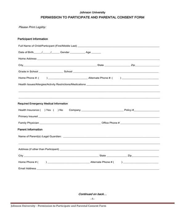 FREE 15+ Parental Consent Forms in PDF | MS Word