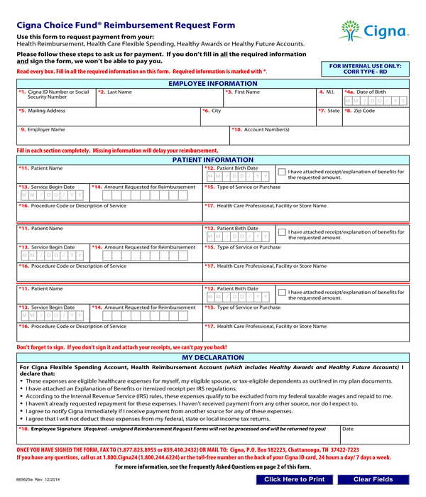 choice fund reimbursement request form