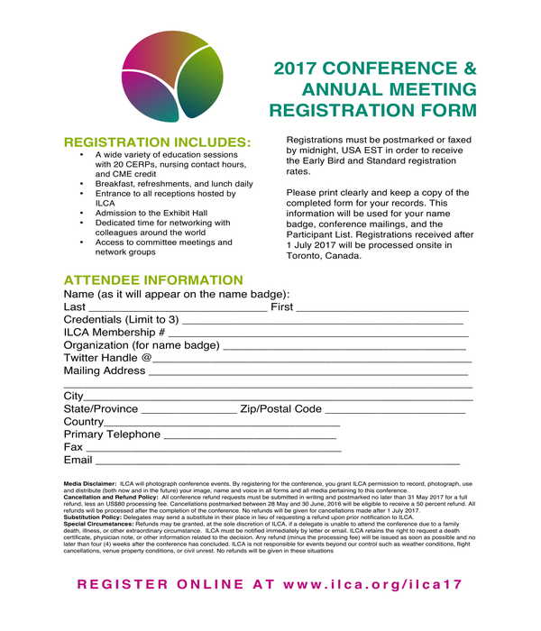conference and annual meeting registration form