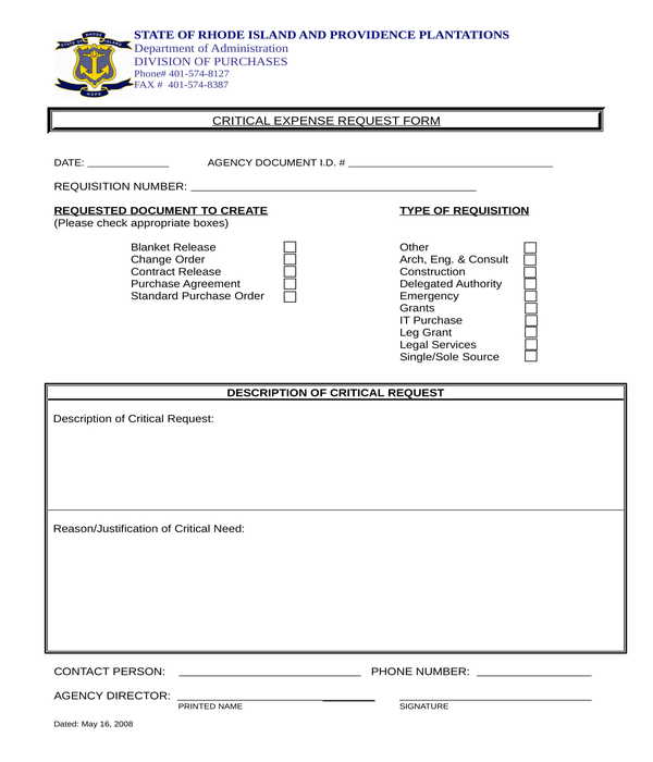 FREE 10+ Expense Request Forms in PDF | MS Word | Excel