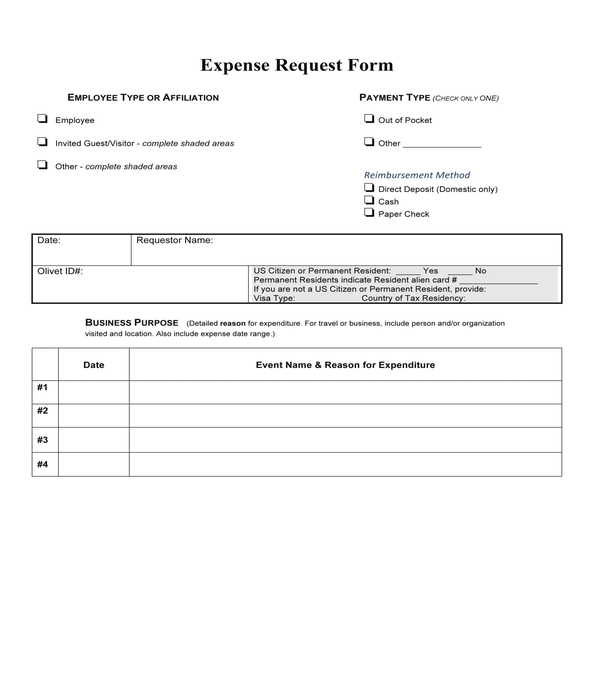 expense request form sample
