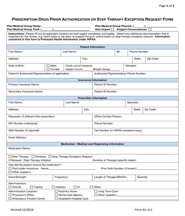 FREE 11+ Prior Authorization Forms in PDF MS Word