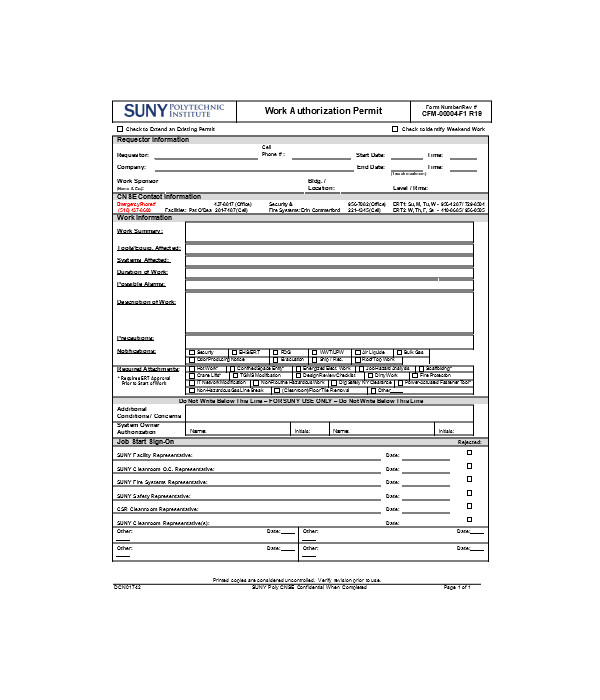 FREE 9+ Work Authorization Forms in PDF MS Word