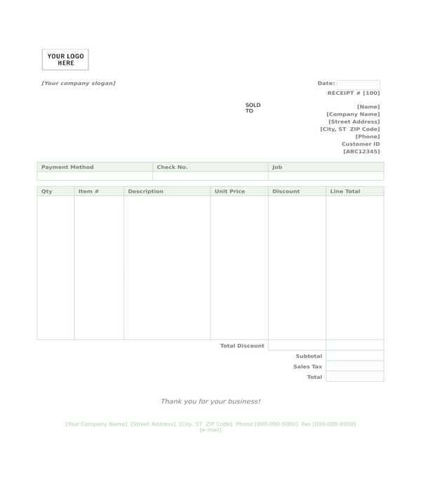 free 8 business receipt forms in pdf ms word excel