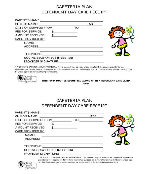 Daycare Tax Receipt Template Master Template