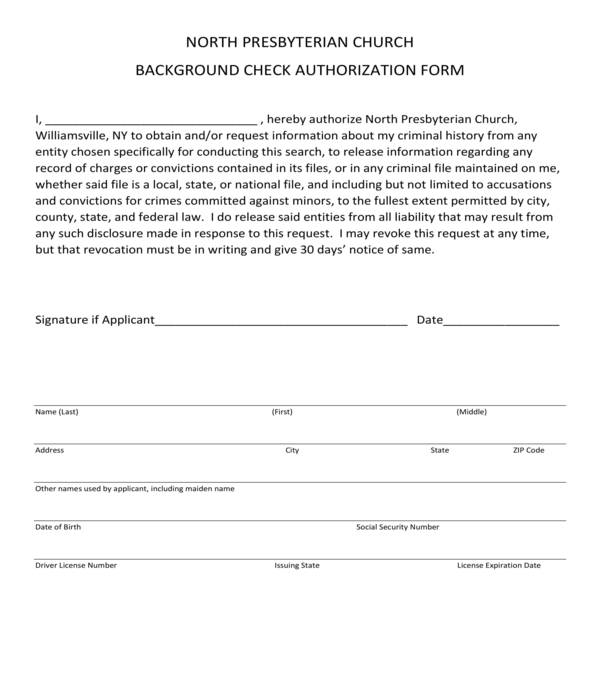 Free 10 Background Check Authorization Forms In Pdf Ms Word 4550