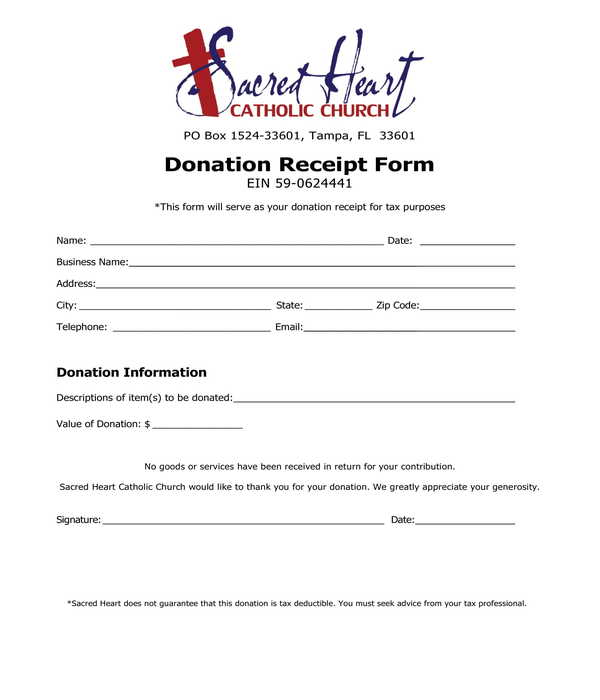 FREE 5+ Donation Receipt Forms in PDF | MS Word