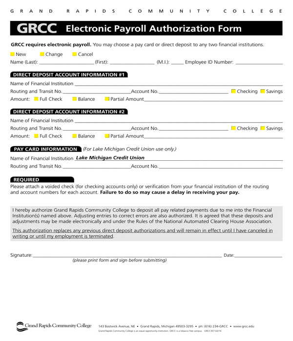 electronic payroll authorization form