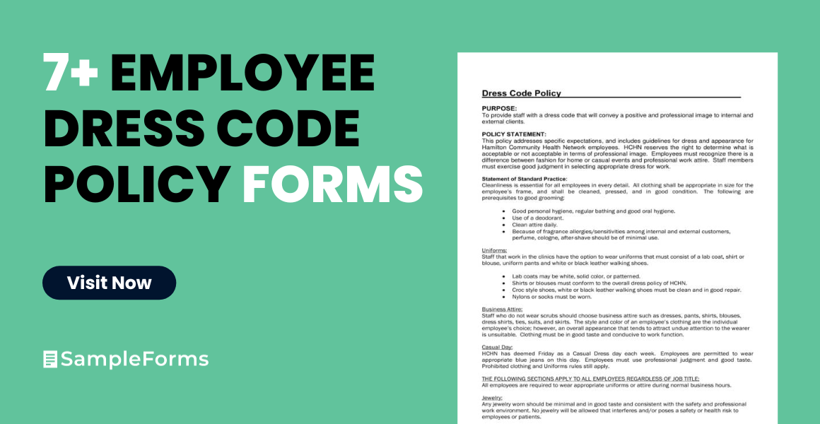 employee dress code policy form