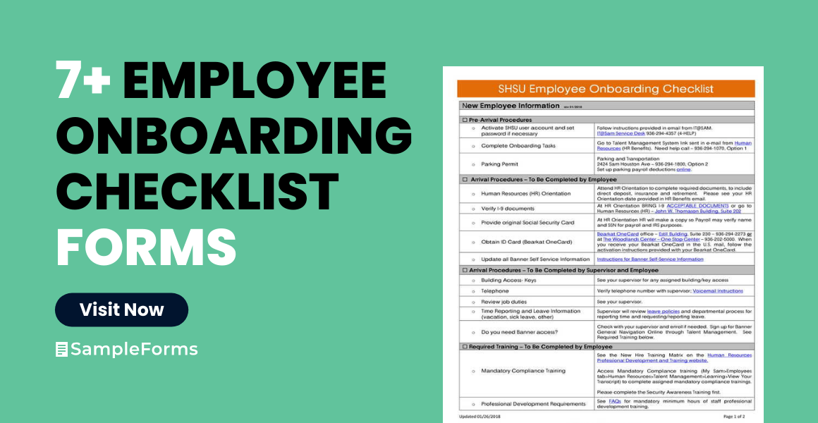 employee onboarding checklist forms