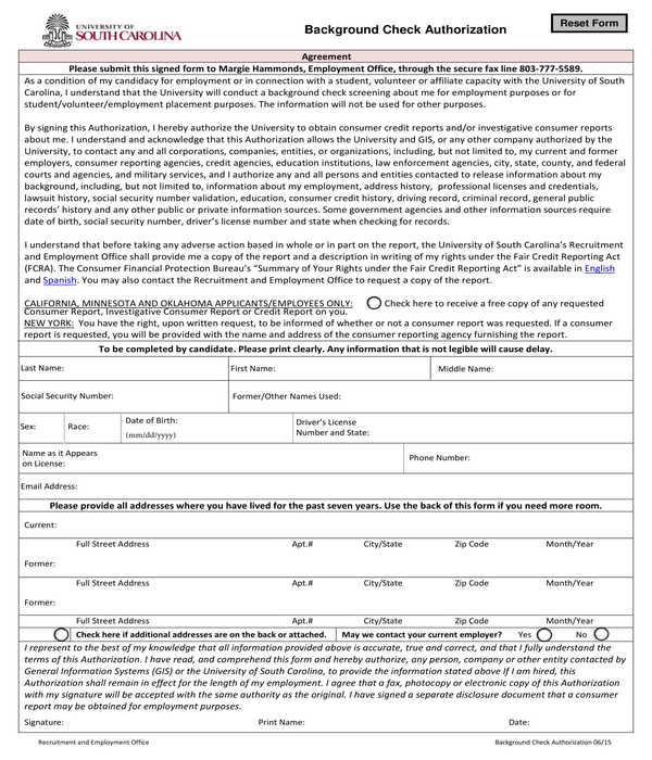 fillable background check authorization form