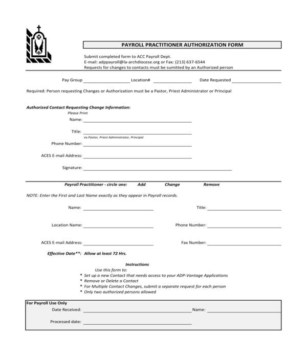 payroll practitioner authorization form