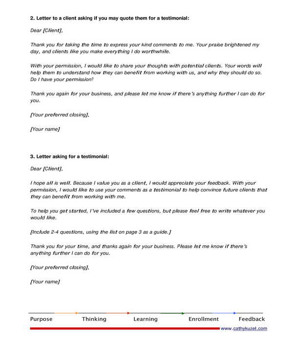 testimonial request letter format template