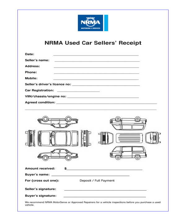 FREE 7 Car Receipt Forms In PDF