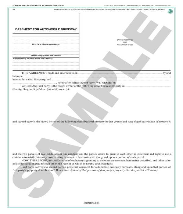FREE 5 Driveway Easement Forms In PDF MS Word