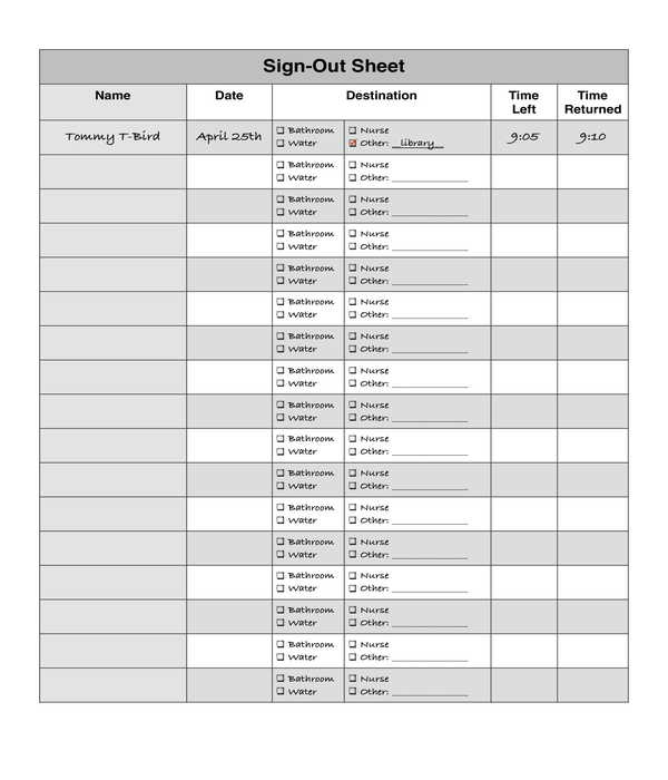 FREE 11+ Bathroom Sign Out Sheet Samples, PDF, MS Word, Google Docs