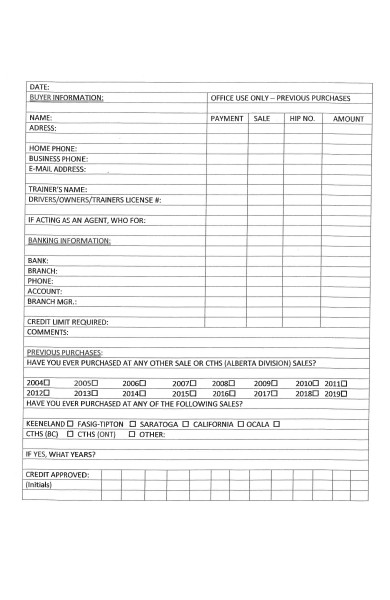 buyer division information form