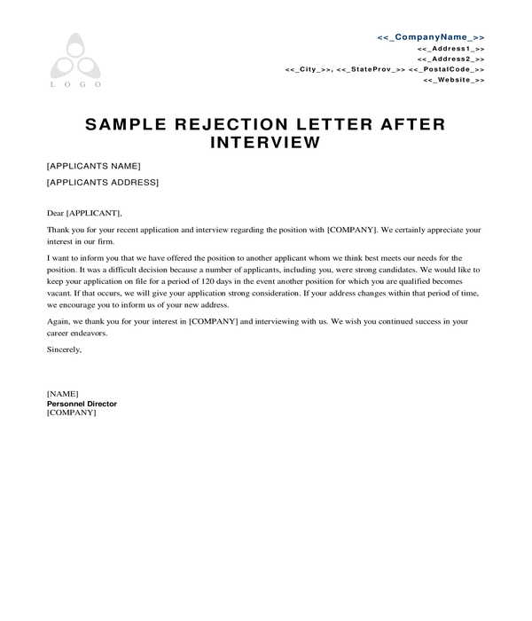 35+ job rejection letter from applicant templates - DeliaRena