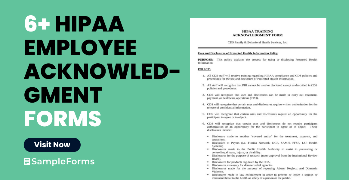 hipaa employee acknowledgment form