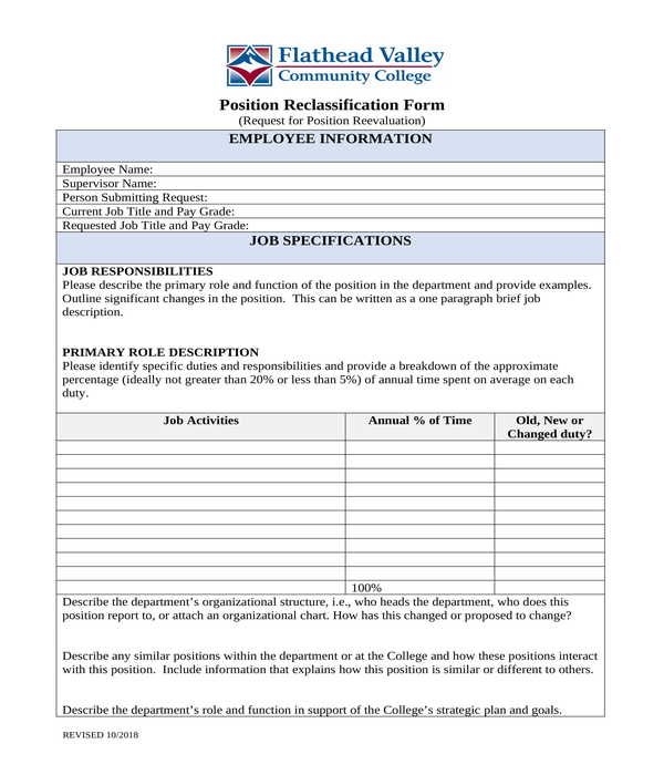 FREE 5+ HR Reclassification Application Forms in PDF MS Word