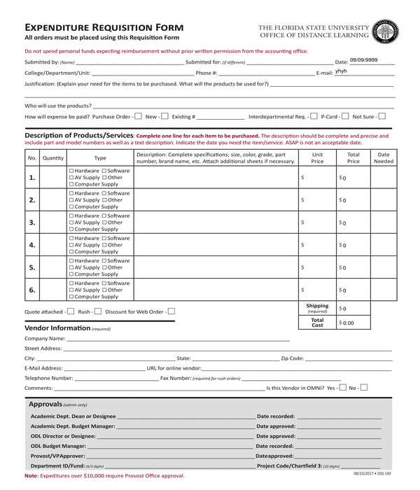 office expenditure requisition form