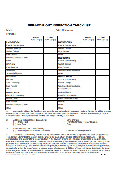 move out inspection checklist for landlord