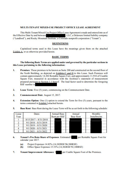 project office lease agreement
