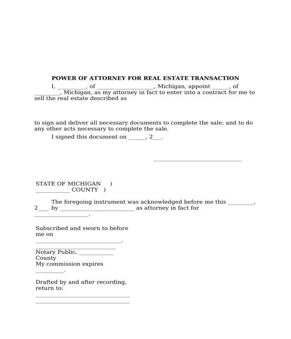 FREE 5+ Real Estate Power of Attorney Forms in PDF - MS Word