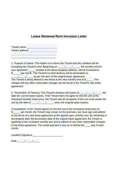 rent increase letter 