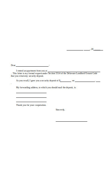 Security Deposit Demand Letter Free Samples Templates