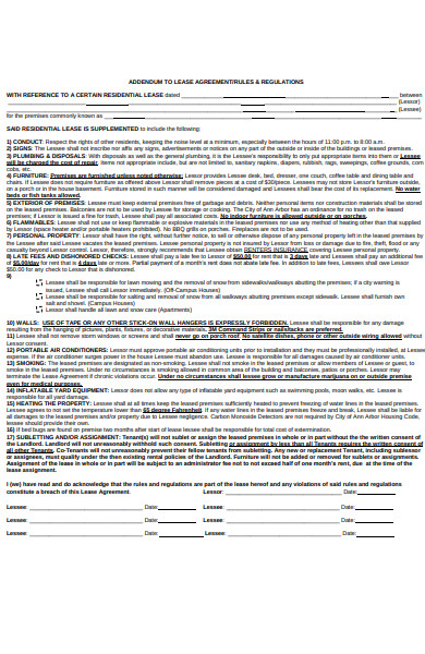 residential addendum to lease agreement 