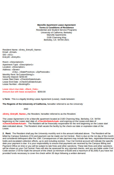simple apartment lease agreement